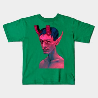 devil boy portrait Kids T-Shirt